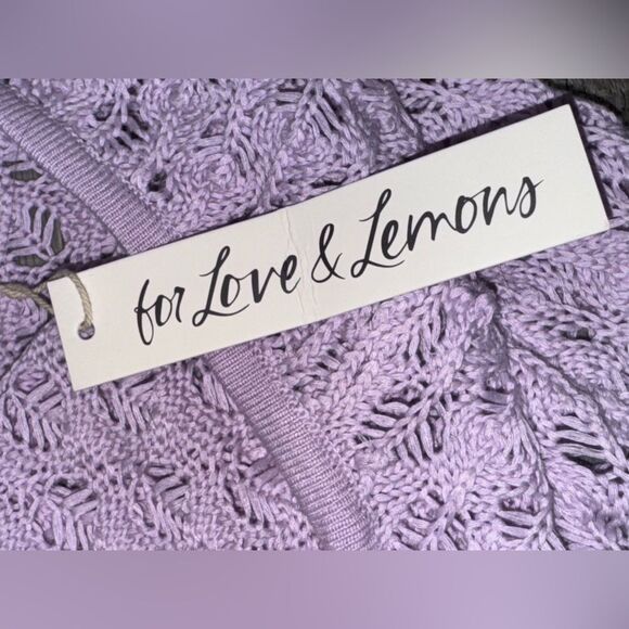 NWT FOR LOVE & LEMONS WOMEN’S Charlotte crochet Mini Dress in Purple SIZE MEDIUM - Picture 8 of 9
